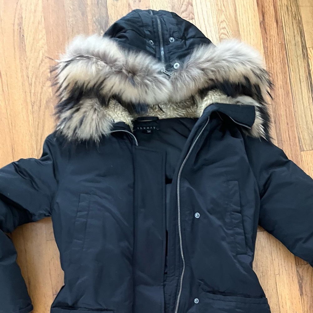 Theory winter parka with fur hood